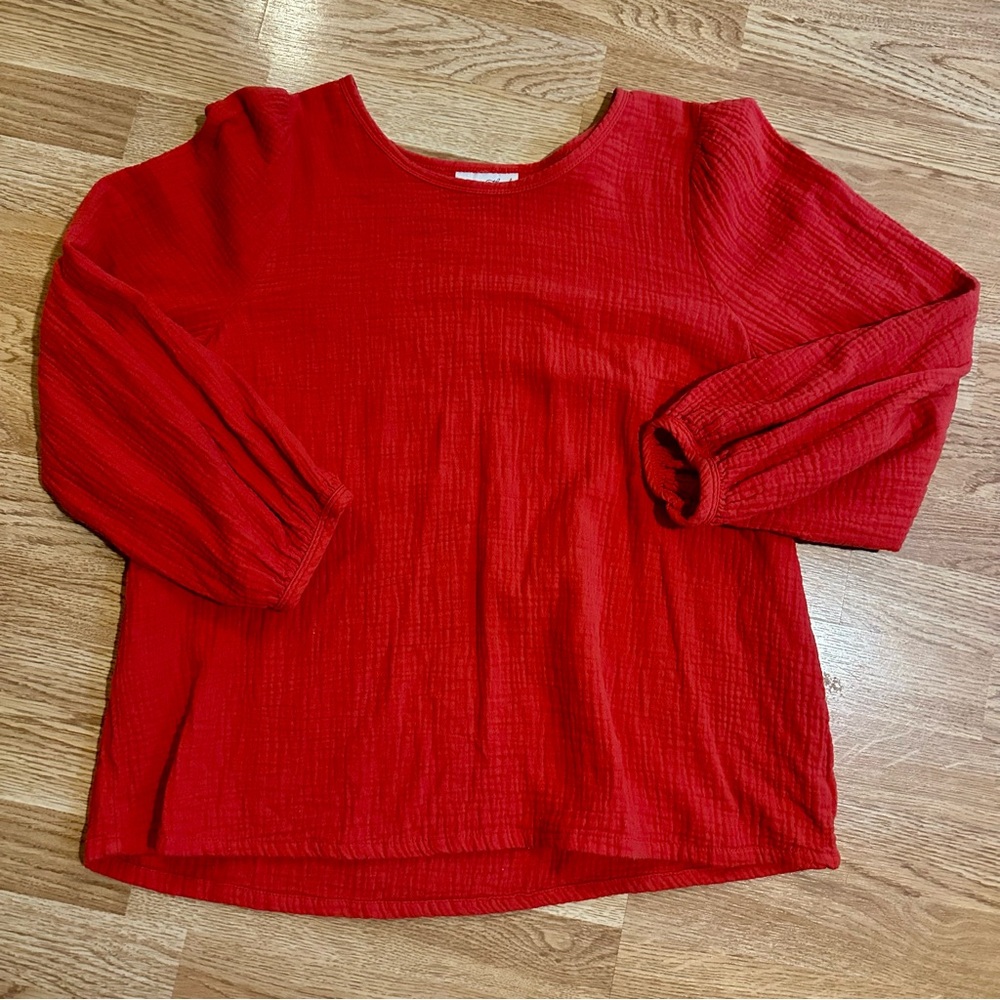 Universal Thread Orange Boxy 3/4 Sleeve Blouse